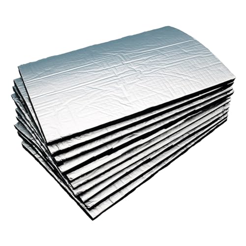 20 Stück Dämmmatte Auto 5mm, 25 x 18cm Auto Schallschutzmatte Selbstklebend, Motorhaube Isoliermatte Antidröhnmatte, Dämmmatte Motorhaube Schalldämmung Tür, Feuerfeste Feuchtigkeitsfest Wasserdicht von Jingyash