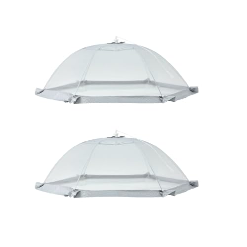 Jingyash 2 Stück Faltbare Abdeckhaube Lebensmittel Abdeckung Zelt Obsthaube Kuchenabdeckung Abdeckung Fliegenschutz, Fliegenhaube für Lebensmittel o-BST G-emüse Grill Partys Picknick Buffets Camping von Jingyash