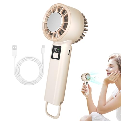 Jingyash Elektrische Handfächer | Kompakter Reise Und Schreibtisch Ventilator,2000mAh 5 Stufen Einstellbar Zubehör Für Sport Reise Büro Camping Unterwegs von Jingyash