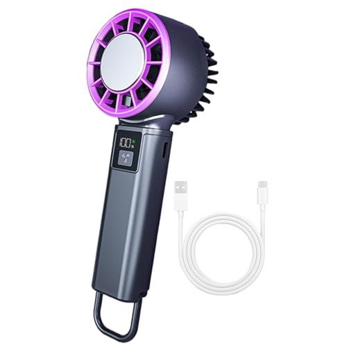 Jingyash Elektrischer Ventilator Tragbar, Kompakter Reise Und Schreibtisch Ventilator, 2000mAh 5 Stufen Einstellbar Zubehör Für Sport Reise Büro Camping Unterwegs von Jingyash