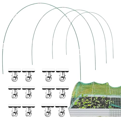 Jingyash Gartenreifen | Rostfreier Gartenreifen für Netz | Gebogener Rahmen Flexible Heringe Schutz Unterstützung für Vogel Hagel Gemüse Huhn Gras Gärtner von Jingyash