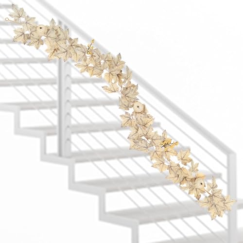 Jingyash Herbst Girlande - Ahornblatt Herbst Deko Für Zuhause | Künstlicher Herbstschmuck Für Tischdekoration Treppenhaus Kaminsims Wohnaccessoires Jingyash Herbst Girlande - Ahornblatt Herbst Deko Für Zuhause | Künstlicher Herbstschmuck Für Tischdekoration Treppenhaus Kaminsims Wohnaccessoires von Jingyash