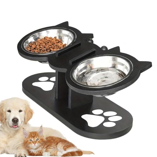 Jingyash Katzenfutterautomat Und Wasserspender - Verstellbarer Hundenapf | Für Kitten Welpen Senioren Täglicher Haushalt Innenbereich Außenbereich Reisen von Jingyash