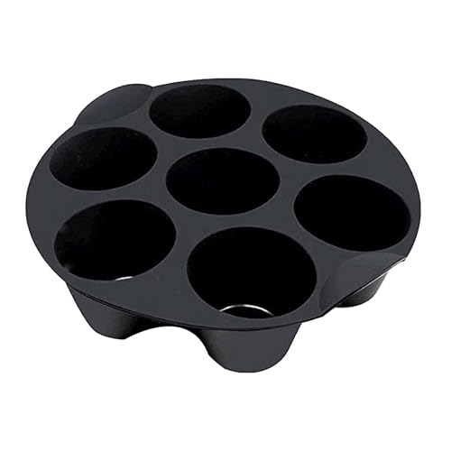 Jingyash Muffin Silikonform für Heißluftfritteuse, 18cm 7 Tassen Silikon Muffinform Airfryer Silikon Backform Muffinförmchen Antihaft Backblech Muffinblech Kuchen Pudding Cupcakes Förmchen von Jingyash