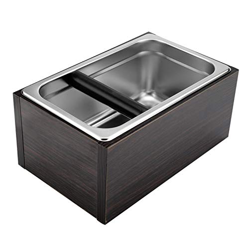 Kaffee-Klopfbox, leicht zu reinigen, Edelstahl-Kaffee-Klopfbox mit Griff Kaffeesatz Behälter Abfallbehälter Kaffee-Abfallbehälter Edelstahl-Kaffee-Klopfbox von Jingyi