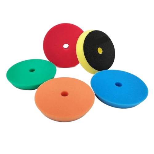 Jingyingtt 5-Zoll-Auto-Polierpad-Kit-Set, selbstklebendes Polier-Wachsschwamm-Wollrad-Polierpad for Autopolierer-Bohrer, 2/5-teilig von Jingyingtt