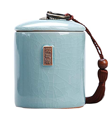 Jingyun Japanisches traditionelles Teedose-Keramik-Tee-Kanister-Tee-Glas-Ausgangsverzierung B04 von Jingyun