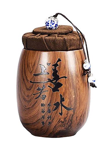 Jingyun Japanischer Keramik-Tee-Dose A08, 400g, Rund, Drehverschluss, Lebensmittelecht, Ofenfest, Tee, Teedose, Small von Jingyun
