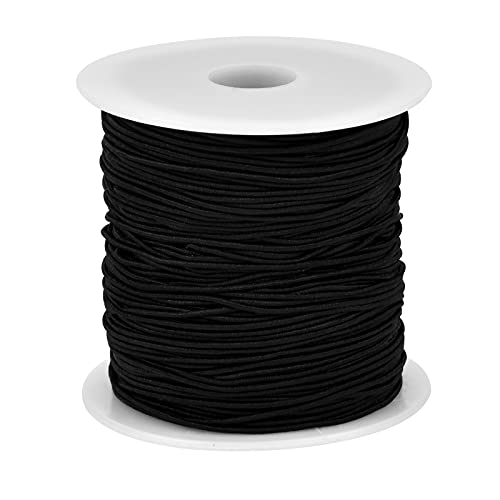 0.8mm Elastisch Faden, Perlenschnur, Elastische Schnur, Nylonfaden, Elastisch Schmuckfaden, Gummifaden, Werkzeuge zum Perlen für DIY Armbänder Schmuck Haarband Halsketten (Schwarz) von Jinlaili