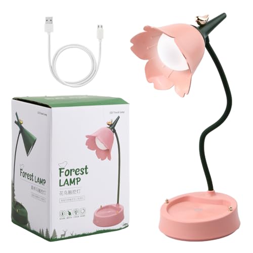 Jinlaili Dimmbare LED Tischlampe, Schreibtischlampe Kinder mit 3 Farbtemperaturen, Wiederaufladbare Schreibtischlampe mit Touchsensor und Flexibles Arm, Augenfreundlich Leselampe LED von Jinlaili