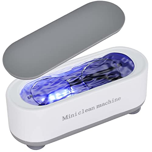 Jinlaili Ultraschallreinigungsgerät Brille, 47000Hz Professioneller Ultraschallreiniger, 350ml Brillenreinigungsgerät, Ultrasonic Cleaner, für Brillen Uhren Schmuck Zahnersatz Reinigung (Weiß) von Jinlaili