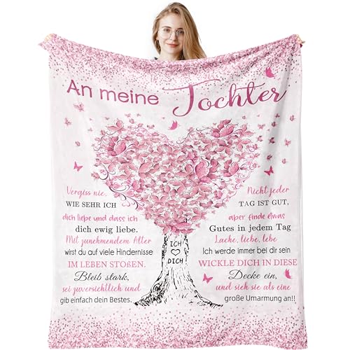 Tochter Geschenke Von Mama, Mutter Tochter Geschenk, An Meine Tochter, Geschenk für Tochter, Geschenk Tochter Decke 150x130CM, Geschenk 18 Geburtstag Mädchen für Tochter, Mutter Tochter Geschenk von Jinmaple