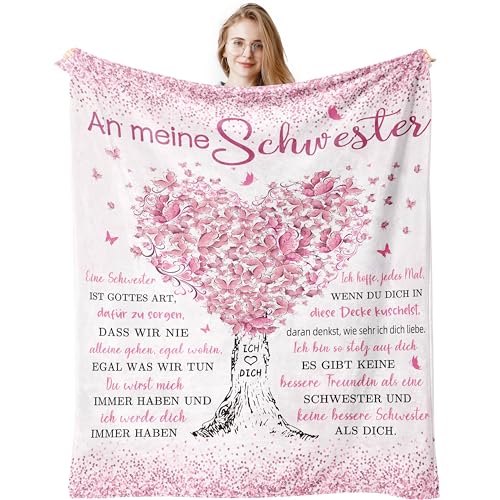 Jinmaple Schwester Geschenk, Geschenk Schwester Geburtstag, Geschenke Für Schwester, Geschenk Für Schwester Geburtstag, Große Schwester Geschenk, Beste Schwester Geschenke Decke 200x150CM von Jinmaple
