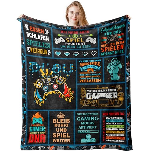 Jinmaple Zocker Geschenk Gamer Geschenk, Bruder Geschenk, Geschenke für Gamer/Zocker/Bruder, Bruder Geschenk, Gaming/Gamer Deko, Coole Sachen/Geschenke, Teenager, Gameboy Decke 150x200CM Jinmaple Zocker Geschenk Gamer Geschenk, Bruder Geschenk, Geschenke für Gamer/Zocker/Bruder, Bruder Geschenk, Gaming/Gamer Deko, Coole Sachen/Geschenke, Teenager, Gameboy Decke 150x200CM von Jinmaple