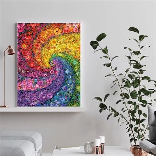 5D Diamond Painting Abstrakte Blume Set,Buntes Mandala Diamant Painting Bilder Kit für Kinder Erwachsene Full DIY Stickerei Diamond Art Painting Wohnzimmer Büro Wand Dekor Round Drill,40x60cm 5D Diamond Painting Abstrakte Blume Set,Buntes Mandala Diamant Painting Bilder Kit für Kinder Erwachsene Full DIY Stickerei Diamond Art Painting Wohnzimmer Büro Wand Dekor Round Drill,40x60cm von Jinmer