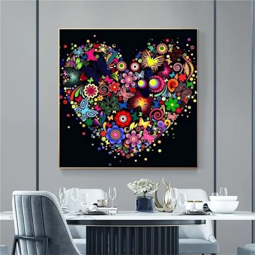 5D Diamond Painting Buntes Herz,Diamant Painting Bilder Blumen abstrakt Diamond Art Erwachsene Full DIY Strass Stickerei Kreuzstich Diamant Malerei Set für Home Wand Dekor Vierkantbohrer,30x30cm 5D Diamond Painting Buntes Herz,Diamant Painting Bilder Blumen abstrakt Diamond Art Erwachsene Full DIY Strass Stickerei Kreuzstich Diamant Malerei Set für Home Wand Dekor Vierkantbohrer,30x30cm von Jinmer