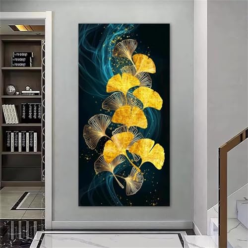 Diamond Painting Erwachsene Goldenes Ginkgoblatt 5D Diamant Painting Bilder Groß Diamond Painting Set DIY Full Kreuzstich Bilder Diamant Malerei für Wohnzimmer Dekor Round drill,50x110cm Diamond Painting Erwachsene Goldenes Ginkgoblatt 5D Diamant Painting Bilder Groß Diamond Painting Set DIY Full Kreuzstich Bilder Diamant Malerei für Wohnzimmer Dekor Round drill,50x110cm von Jinmer