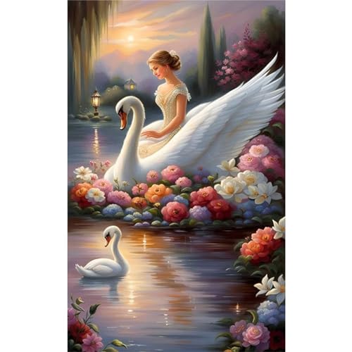 Diamond Painting Erwachsene Schwanenmädchen 5D Diamant Painting Bilder Erwachsene Groß Diamond Painting Set DIY Full Drill Kreuzstich Bilder Diamant Malerei für Wohnzimmer Dekoration Rund,50x100cm Diamond Painting Erwachsene Schwanenmädchen 5D Diamant Painting Bilder Erwachsene Groß Diamond Painting Set DIY Full Drill Kreuzstich Bilder Diamant Malerei für Wohnzimmer Dekoration Rund,50x100cm von Jinmer