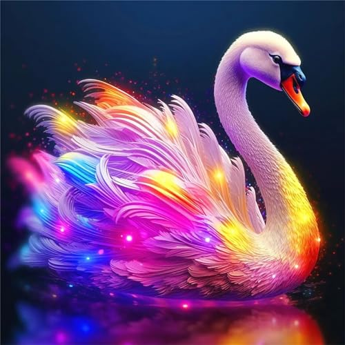 Tier-Szenerie Diamond Painting,5D DIY Diamond Painting Kits für Erwachsene,Bunter Schwan Diamant Painting Bilder Erwachsene Kinder Voll Kreuzstich Stickerei Kunst Handwerk für Home Wand Décor,70x70cm Tier-Szenerie Diamond Painting,5D DIY Diamond Painting Kits für Erwachsene,Bunter Schwan Diamant Painting Bilder Erwachsene Kinder Voll Kreuzstich Stickerei Kunst Handwerk für Home Wand Décor,70x70cm von Jinmer