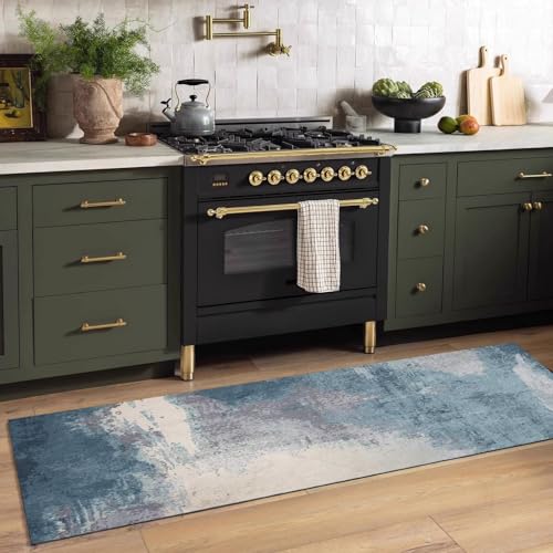 Jinnrug Moderner Küchenläufer, weich, rutschfest, leicht zu reinigen, für Flur, Schlafzimmer, Wohnzimmer, Eingangsbereich, waschbare Fußmatte, 80x500cm, 100x150cm(70×150cm) von Jinnrug