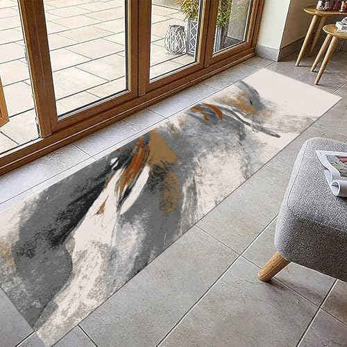Läufer-Teppich, 80x300cm, moderner graubrauner Korridor, extra Langer Schlafzimmer, Wohnzimmer, Boden, rutschfeste Matte, 60x200cm, 100x150cm(60×100cm) von Jinnrug
