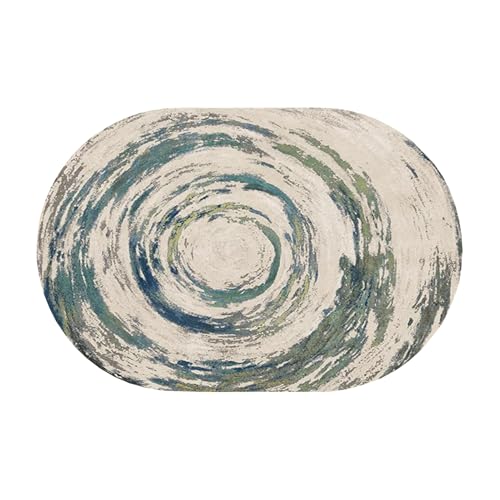 Modernes Design Wohnzimmer Balkon Esszimmer Büro Spielzimmer Küche Bodendekor Bereich Teppiche 100x160cm Oval Waschbar Nachttisch Rutschfester Großer(110x190cm) von Jinnrug