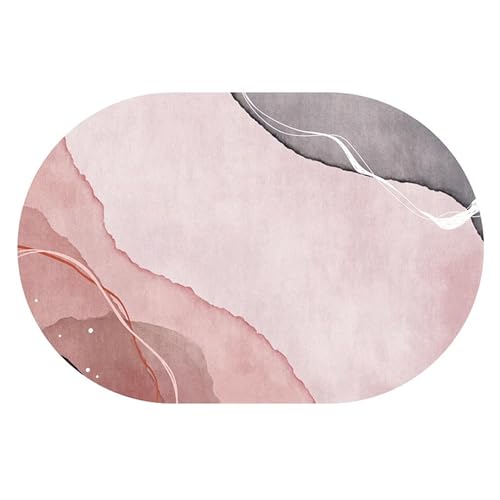 Nordisches Design, Wohnzimmer, Balkon, Esszimmer, Büro, Küche, Bodendekor, großer Anti-Rutsch-Teppich, 80x100cm, oval, rutschfeste Teppiche für Nachttisch-Fußmatten(80×150cm) von Jinnrug