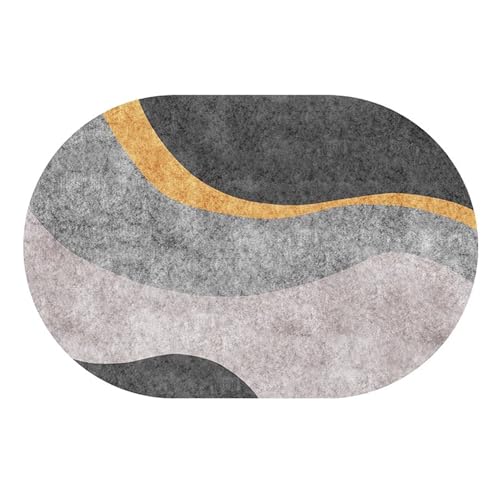 Nordisches Design, Wohnzimmer, Schlafzimmer, Balkon, Nachttisch-Dekor, Fußmatten, 80x100cm, oval, rutschfeste Teppiche für Esszimmer, Büro, Spielzimmer, Kleiner Teppich, Ellipse(130x200cm) von Jinnrug