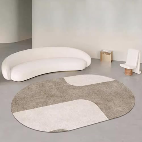 Ovaler Teppich im nordischen Design für das Wohnzimmer, rutschfest, waschbar, Spielzimmer, Büro, Esszimmer, Nachttisch, Dekoration, Fußmatten, 70x160cm, Ellipse(110x190cm) von Jinnrug