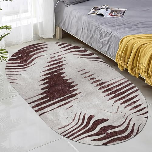 Weiche Nachttisch-Teppiche im nordischen ovalen Design, 80x100cm, waschbar, für Zuhause, Schlafzimmer, Esszimmer, rutschfeste Dekoration, großer Teppich, 120x160cm, Ellipse(80×200cm) von Jinnrug