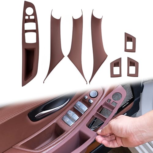 JinsenTGG Türgriff Inner Kompatibel mit BMW 5er F10 F11 2010-2016 Zerlegungsfrei Autotürgriff für 520 523 525 528 530 535 (Gilt nur für Linkslenkerfahrzeuge) - Rotbraun von JinsenTGG