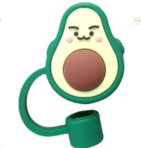 Avocado-Strohabdeckung für Stanley Becher mit einem Fassungsvermögen von 102 und 850 ml, 8 mm Silikon-Trinkhalm-Abdeckungen für Stanley-Becher-Zubehör, niedlicher Topper für Trinkgläser, Kappenstopper von Jinshining