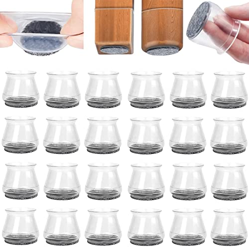 24 Stück Stuhlbeinkappen Schutzkappen Schutzhülle Gleitern Für Stuhlbeine Möbel, Transparent Stuhlfusskappen Silikon Stuhlbeinschoner mit Filzpolstern Schutz von Böden vor Kratzern und Lärm reduzieren 24 Stück Stuhlbeinkappen Schutzkappen Schutzhülle Gleitern Für Stuhlbeine Möbel, Transparent Stuhlfusskappen Silikon Stuhlbeinschoner mit Filzpolstern Schutz von Böden vor Kratzern und Lärm reduzieren von Jinsihou