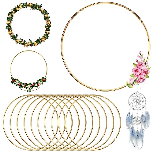 10 Stück 10cm Traumfänger Ringe Metall Kranz Rahmen Gold Metallring Drahtring Traumfänger Metallringe Zum Basteln Makramee Ringe,Deko Ring,für DIY Floral Hoop,Hochzeitskranz,Floristik,Wandbehang von Jinsion