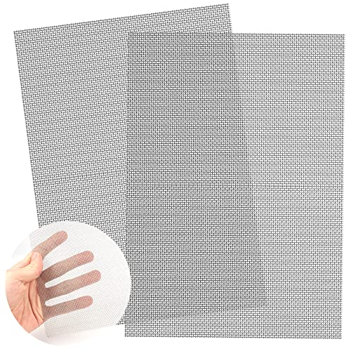 2 Stück Drahtgitter Feinmaschig Wire Mesh Fliegengitter Feinmaschiges,30 X 21cm Insektengitter Metallgitter Fedrahtnetz 1mm Löcher 20 Mesh Drahtgewebe für Lüftung,Filter,Sicherheit,Fenster,Garten von Jinsion