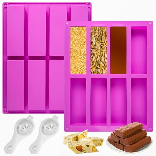 2 Stück Silikon Müsliriegelform Antihaft, 8 Mulden Energieriegel Backform, Müsliriegel Form Silikon mit 2 Eierspaltern, Riegelform silikon für Schokolade, Brownie, Pudding, Muffin, Brotbrot, Kuchen 2 Stück Silikon Müsliriegelform Antihaft, 8 Mulden Energieriegel Backform, Müsliriegel Form Silikon mit 2 Eierspaltern, Riegelform silikon für Schokolade, Brownie, Pudding, Muffin, Brotbrot, Kuchen von Jinsion