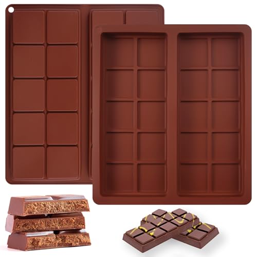 2 Stück Silikon Schokoladenform,Schokoladentafel Form für 2 Tafeln Schokolade Selber Machen,BPA-frei Chocolate Mold,Silikonform Schokolade mit Antihaftbeschichtung,Schokoladenform für Gelees,Puddings 2 Stück Silikon Schokoladenform,Schokoladentafel Form für 2 Tafeln Schokolade Selber Machen,BPA-frei Chocolate Mold,Silikonform Schokolade mit Antihaftbeschichtung,Schokoladenform für Gelees,Puddings von Jinsion