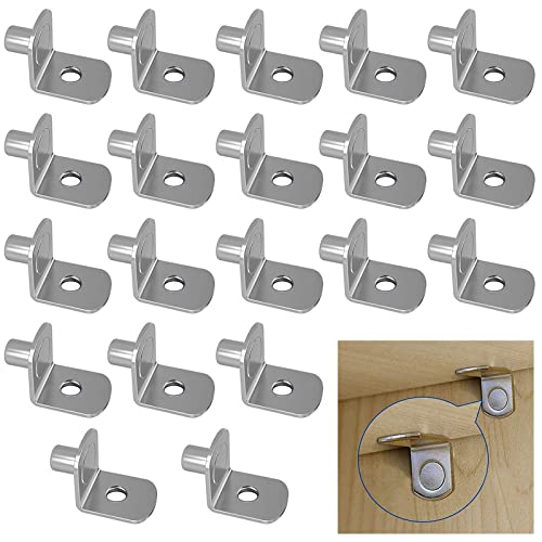 20 Stück Regalbodenträger L Form Regalstifte Einlegeboden Halter Metall Regalträger Bodenträger 5mm Fächerträger Winkelbodenträger Glasbodenträger Bodenträger mit Loch für Schrank Bücherregal von Jinsion