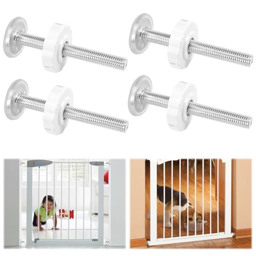 4 Stück Druckschrauben, 90mm Klemmschraube für Kindergitter, Gewindespindelstangen, Schrauben Schraubenersatz für Türen, Kindersicherung, Treppengitter, Kindergitter, Haustier Treppengitter, Baby Gate von Jinsion