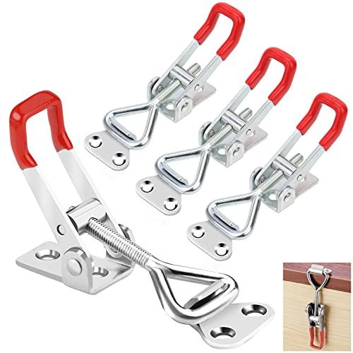 4 stück Spannverschluss Edelstahl, Hebel Verschluss, Kistenverschluß, Kistenverschluss Spannverschluss Eckbefestigung, Toggle Latch, Verstellbar Metall Hebel Verschluss, für Kisten Schrank Schublade von Jinsion