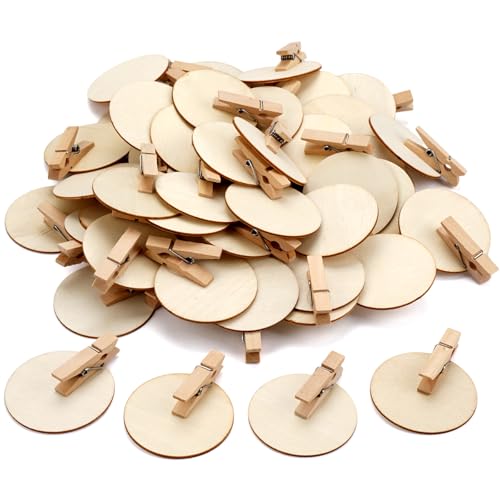 50 Stück Klammern Adventskalender,48 mm Holzklammern Rund,Holzklammern zum Basteln,Wäscheklammern Weihnachten,Holzklammern zum Beschriften für Weihnachtskalender Aufkleber Basteln Geschenktüten DIY 50 Stück Klammern Adventskalender,48 mm Holzklammern Rund,Holzklammern zum Basteln,Wäscheklammern Weihnachten,Holzklammern zum Beschriften für Weihnachtskalender Aufkleber Basteln Geschenktüten DIY von Jinsion