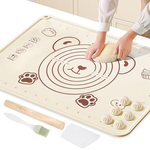 Silikonmatte Backen Große,70 x 50cm Teigmatte Silikon Rutschfeste,Backunterlage zum Teig Ausrollen,Knetunterlage Antihafte,Teigunterlage,Ausrollmatte,Backmatte Silikon mit Messung für GebäCk Pizza Silikonmatte Backen Große,70 x 50cm Teigmatte Silikon Rutschfeste,Backunterlage zum Teig Ausrollen,Knetunterlage Antihafte,Teigunterlage,Ausrollmatte,Backmatte Silikon mit Messung für GebäCk Pizza von Jinsion