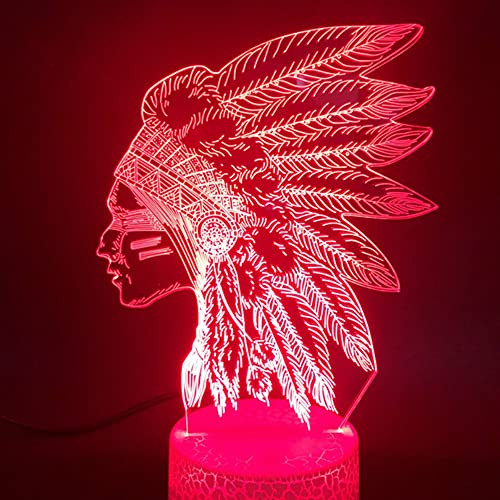 Jinson well 3D Alte Indianer Lampe optische Illusion Nachtlicht, 7 Farbwechsel Touch Switch Tisch Schreibtisch Dekoration Lampen mit Acryl Flat ABS USB Kabel Spielzeug Jinson well 3D Alte Indianer Lampe optische Illusion Nachtlicht, 7 Farbwechsel Touch Switch Tisch Schreibtisch Dekoration Lampen mit Acryl Flat ABS USB Kabel Spielzeug von Jinson well