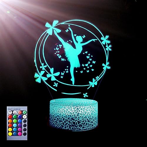 Jinson well 3D Ballett Lampe optische Illusion Nachtlicht licht 16 Farbwechsel Touch Switch Tisch Schreibtisch Dekoration Lampen Acryl Base USB Spielzeug von Jinson well