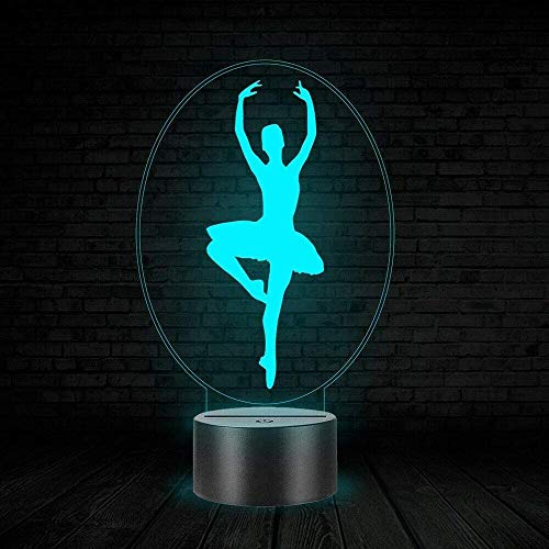 Jinson well 3D Ballett Nachtlicht led Lampe optische Nacht licht Illusion 7 Farbwechsel Touch Switch Tisch Schreibtisch Dekoration Lampen mit USB Spielzeug von Jinson well