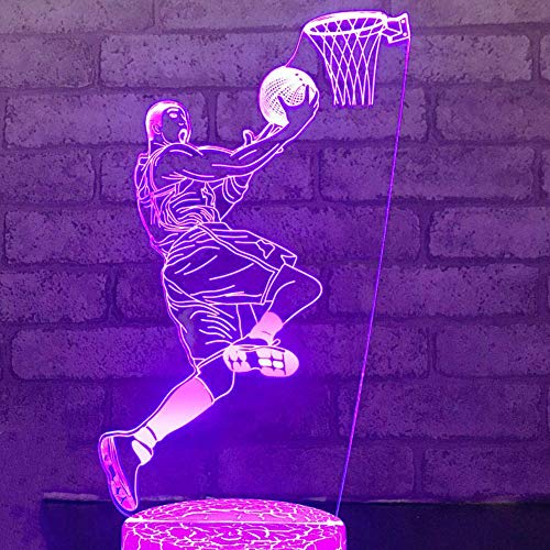 Jinson well 3D Basketball Lampe nacht licht led Illusion Nachtlicht 7 Farbwechsel Touch Switch Tisch Schreibtisch Dekoration Lampen mit Acryl Base USB Kabel Spielzeug von Jinson well