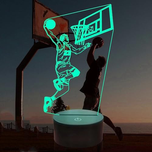 Jinson well 3D Basketball Lampe nacht licht led Illusion Nachtlicht 7 Farbwechsel Touch Switch Tisch Schreibtisch Dekoration Lampen mit Acryl Base USB Kabel Spielzeug von Jinson well