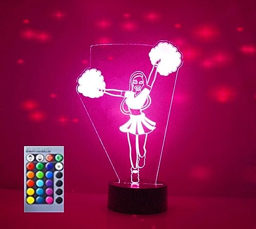 Jinson well 3D Cheerleader Lampe optische Illusion Nachtlicht licht 16 Farbwechsel Tisch Schreibtisch Dekoration Lampen Acryl Base USB Spielzeug von Jinson well