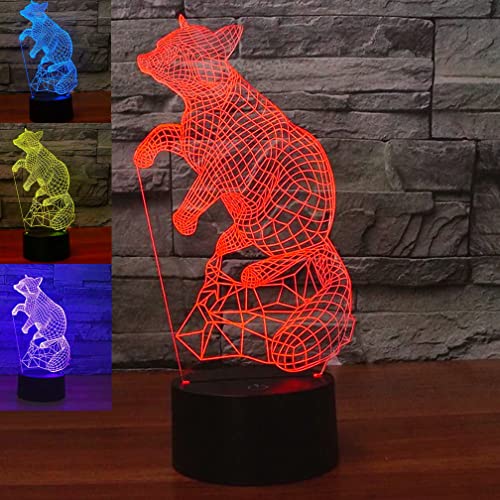 Jinson well 3D Der Fuchs Fox Nachtlicht led Lampe optische Nacht licht Illusion 7 Farbwechsel Touch Switch Tisch Schreibtisch Dekoration Lampen USB Spielzeug von Jinson well
