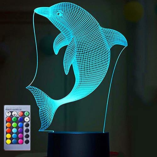 Jinson well 3D Fische von Delfinen delfin licht Lampe optische Illusion Nachtlicht 16 Farbwechsel Tisch Schreibtisch Dekoration Lampen mit Acryl USB Spielzeug von Jinson well